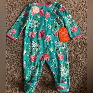 Wonder nation baby girl teal floral sleep and play